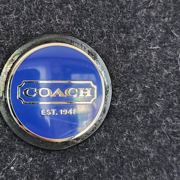 Nwot Coach Wool Blue & Black Satchel Handbag Purse - Picture 5 of 15